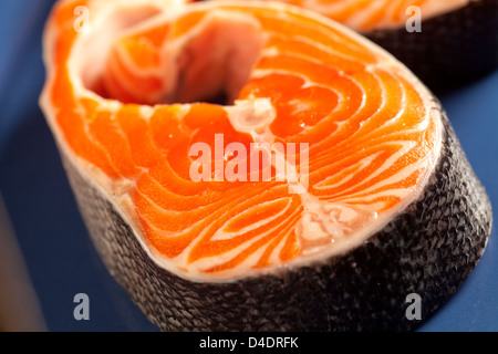 Materie filetti di salmone Foto Stock