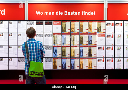 Hannover, Germania, sul mercato del lavoro alla fiera industriale di Hannover Foto Stock