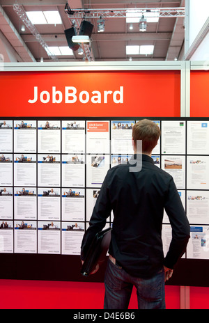 Hannover, Germania, sul mercato del lavoro alla fiera industriale di Hannover Foto Stock