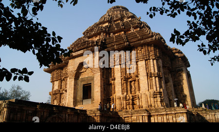 Sun Konark Temple ( Pagoda nero ) Scenario di architettura vista in rapporto 16:9 . Tempio di Konark è il XIII secolo tempio Foto Stock