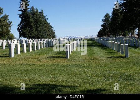 Il Cimitero nazionale presso il Little Bighorn Battlefield Foto Stock