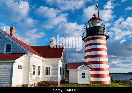 West Quoddy Head Light , Lubec, Maine, Stati Uniti d'America Foto Stock