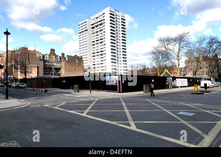 Londra, Regno Unito. Xii Marzo 2013. 'Ex Chiltern Street parcheggio NCP' lo sviluppo del sito, incrocio con Paddington Street, Marylebone. Credito: Keith Erskine / Alamy Live News Foto Stock