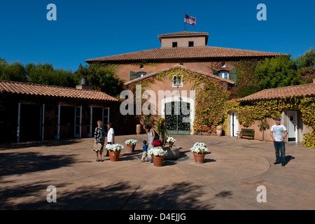 A Sonoma, STATI UNITI D'AMERICA, il cortile della cantina Viansa Winery in Napa Valley Foto Stock