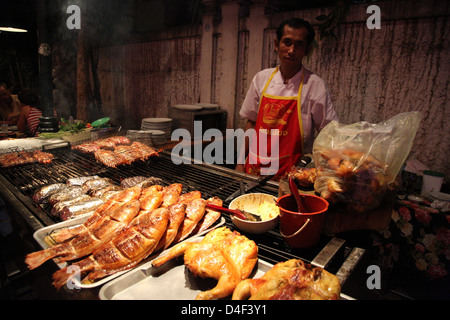 Venditori ambulanti, Khaosan Rd, Bangkok, Thailandia Foto Stock