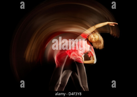 Time Lapse vista di stretching ballerino Foto Stock