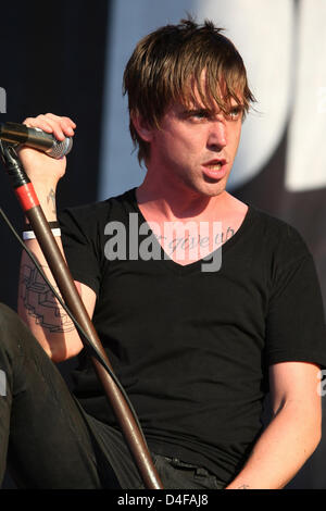 Cantante della band canadese "Billy Talent" Benjamin Kowalewicz esegue al Southside Festival 2008 in Neuhausen ob Eck, Germania, 22 giugno 2008. 45.000 visitatori hanno partecipato i tre giorni di festival di musica. Gli stili di musica variava da reggae di hip-hop e punk. Foto: Marc Mueller Foto Stock