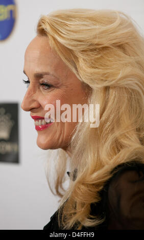 Jerry Hall presso il Club 23 Grand Prix partito, Melbourne on Marzo 13, 2013. Foto Stock