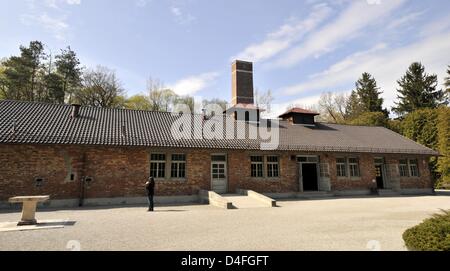 Impressione dell'ex campo di concentramento di Dachau, Germania, 18 aprile 2008. CC Dachau fu uno dei primi a CCs installato dai nazisti pochi giorni dopo Hitler il rilevamento del 22 marzo 1933. Foto: Peter Kneffel Foto Stock