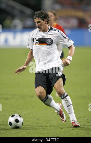 La Germania Mario Gomez visto in azione durante il gioco internazionale vs Germania Belgio a easyCredit-stadium in Nuremberg, Germania, 20 agosto 2008. La Germania ha vinto 2-0. Foto: Daniel Karmann Foto Stock