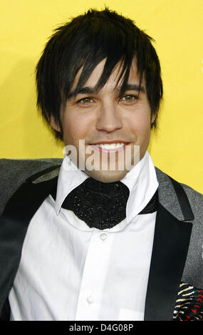 Pete Wentz di noi banda "Fall Out Boy' arriva a 2008 MTV Video Music Awards al Paramount Studios di Hollywood e Los Angeles, Stati Uniti d'America, 07 settembre 2008. Foto: Hubert Boesl Foto Stock