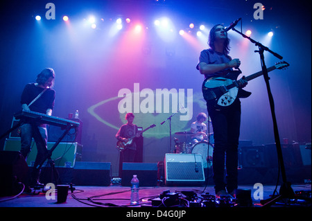 Tame Impala eseguendo il 6 marzo 2013 presso il teatro di Vic a Chicago. Credito: Max Herman / Stereogum.com Foto Stock