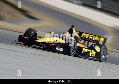 Marzo 12, 2013 - Birmingham, Alabama, Stati Uniti - Indycar test al Barber Motorsport Park, Birmingham,AL, 11-13 marzo 2013, Oriol Servia, Panther DRR (credito Immagine: © Ron Bijlsma/ZUMAPRESS.com) Foto Stock