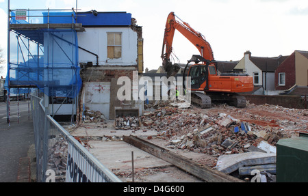 Edificio demolito Foto Stock