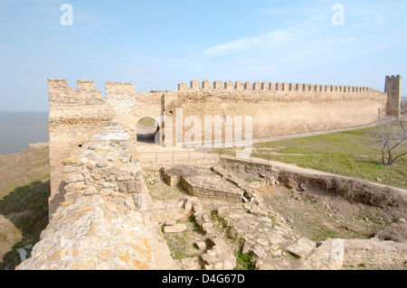 La fortezza Akkerman dal Dniester Liman (White rock, bianco fortezza), Belgorod-Dnestrovskiy , Ucraina, Europa orientale Foto Stock