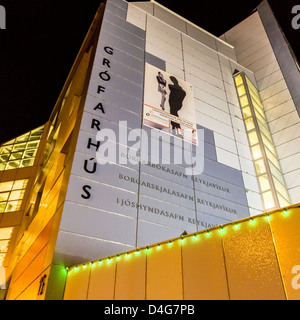 Grofarhus-home di Reykjavik biblioteca pubblica, archivi nazionali, e il Museo di fotografia. Foto Stock