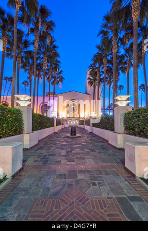 Stazione Union all'alba. Un edificio art deco di Los Angeles. Foto Stock