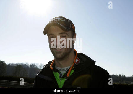 Marzo 12, 2013 - Birmingham, Alabama, Stati Uniti - Indycar test al Barber Motorsport Park, Birmingham,AL, 11-13 marzo 2013, JAMES HINCHCLIFFE, Andretti Autosport (credito Immagine: © Ron Bijlsma/ZUMAPRESS.com) Foto Stock