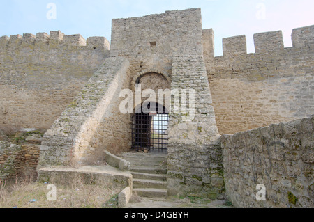 Gate, Akkerman fortezza (White rock, bianco fortezza), Belgorod-Dnestrovskiy , Ucraina, Europa orientale Foto Stock