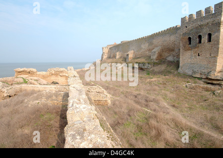 La fortezza Akkerman dal Dniester Liman (White rock, bianco fortezza), Belgorod-Dnestrovskiy , Ucraina, Europa orientale Foto Stock