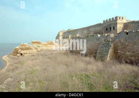 La fortezza Akkerman dal Dniester Liman (White rock, bianco fortezza), Belgorod-Dnestrovskiy , Ucraina, Europa orientale Foto Stock