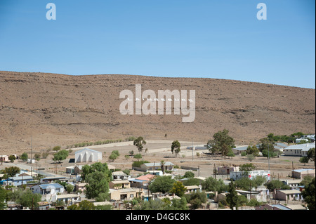 Lainsburg famosa cittadina nella regione di Karoo Sudafrica Città chiama dipinta su un versante storico dell Africa meridionale Foto Stock