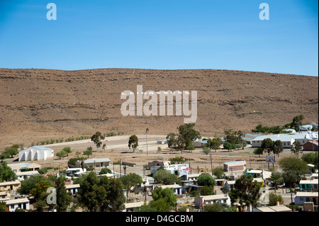 Lainsburg famosa cittadina nella regione di Karoo Sudafrica Città chiama dipinta su un versante storico dell Africa meridionale Foto Stock