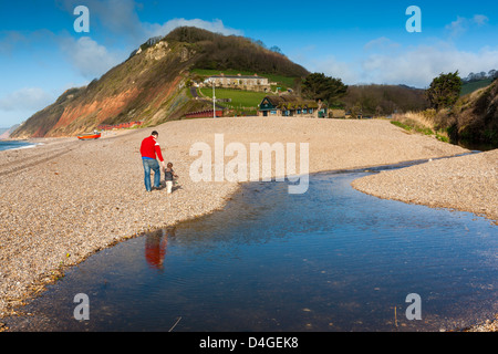 Branscombe beach, Devon, Inghilterra, Regno Unito, Europa. Foto Stock