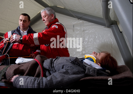 Meiningen, Germania, membri della RDC a Katastrophenuebung Foto Stock