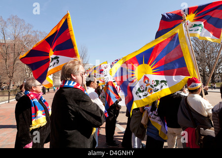 Il Tibetano manifestanti a Washington DC Foto Stock