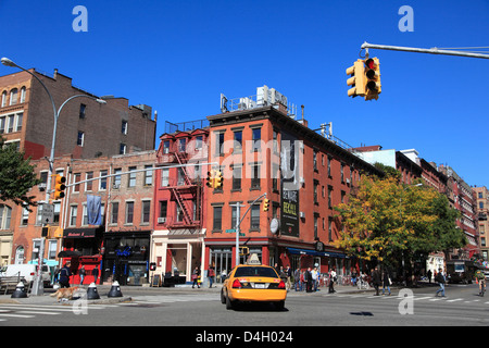 Houston Street, Greenwich Village, Manhattan, New York City, Stati Uniti d'America Foto Stock