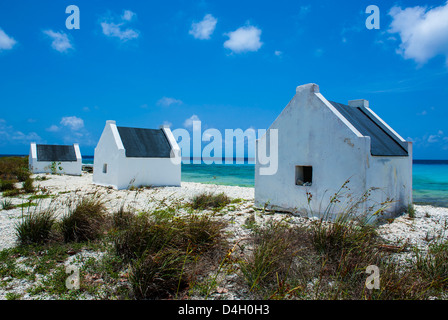 Slave di capanne in Bonaire, ABC, isole Antille Olandesi, dei Caraibi Foto Stock