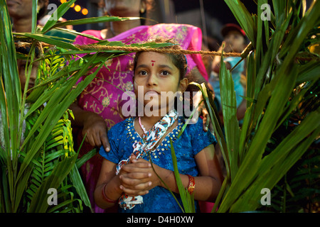 Celebrazione cristiana per San Sebastian compleanno nel villaggio di Poovar sulla costa sud del Kerala, India Foto Stock