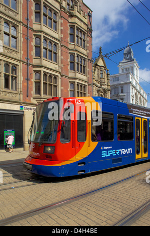 Tram, Sheffield South Yorkshire, Yorkshire, Inghilterra, Regno Unito Foto Stock