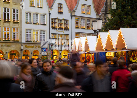 Il Mercatino di Natale sulla Prinzipalmarkt, Munster, Renania settentrionale-Vestfalia, Germania Foto Stock