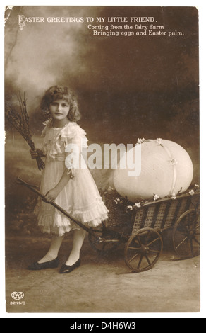Inizio novecento auguri pasquali cartolina, posted 1911 U.K. Foto Stock