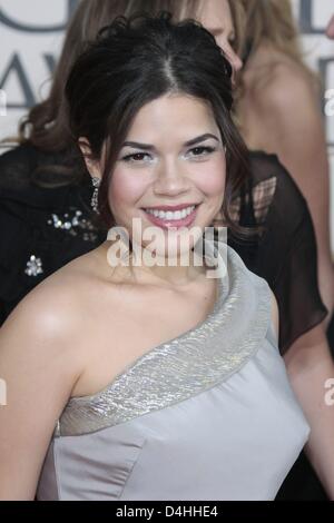 L'attrice America Ferrara arriva per la 66Annuale di Golden Globe Awards presso il Beverly Hilton Hotel di Beverly Hills, la California, Stati Uniti d'America, 11 gennaio 2009. Il Golden Globes onore excellence in film e televisione. Foto: Hubert Boesl Foto Stock