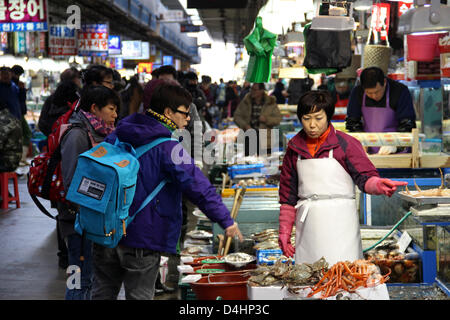 Corea del Sud: Noryangjin Pesca Mercato all'ingrosso, Seoul Foto Stock