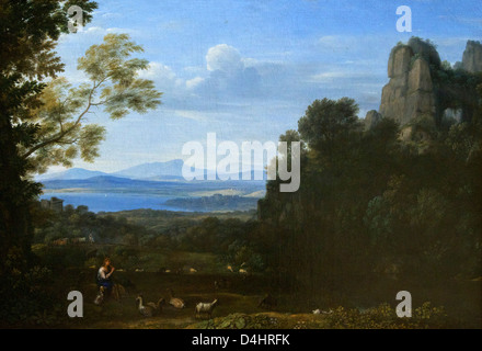 Paesaggio con Apollo e mercurio, di Claude Lorrain, 1660, Wallace Collection di Londra, Inghilterra, Regno Unito, GB Foto Stock