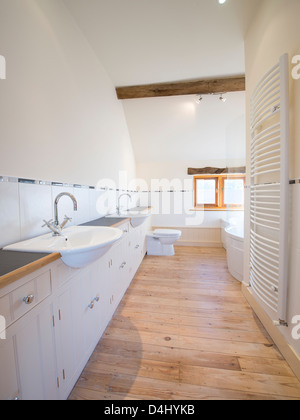 Nuovo bellissimo bagno in un recente Barn convertito in Inghilterra rurale. Foto Stock