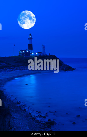 Spiaggia Montauk Point Lighthouse East Hampton contea di Suffolk LONG ISLAND NELLO STATO DI NEW YORK STATI UNITI D'AMERICA Foto Stock