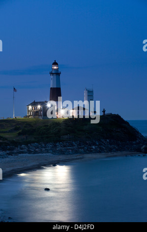 Spiaggia Montauk Point Lighthouse East Hampton contea di Suffolk LONG ISLAND NELLO STATO DI NEW YORK STATI UNITI D'AMERICA Foto Stock