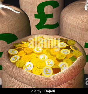 Borsa di monete che mostra British prosperità ed economia Foto Stock