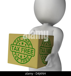 Tax Free timbro sulla casella Mostra Nessun dazio Foto Stock