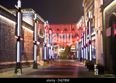 Vista notturna di paesaggio fotografico di Qianmen,città proibita di Pechino Foto Stock