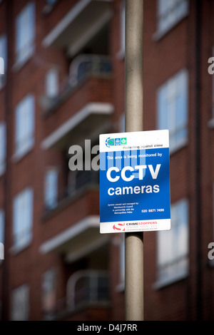 Telecamera TVCC Segno, Londra alloggiamento del consiglio station wagon Foto Stock