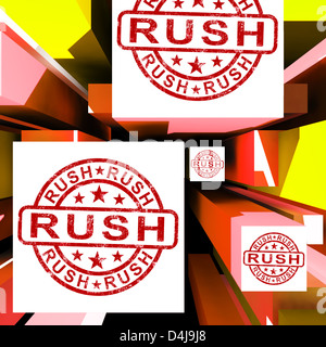 Rush su cubetti mostra Express Consegna e spedizione rapida Foto Stock