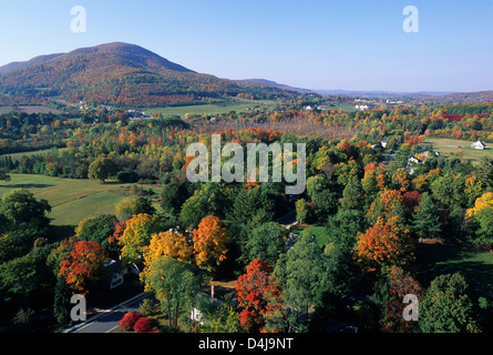 Elk280-1550 Vermont, Bennington, vista dal monumento di battaglia Foto Stock