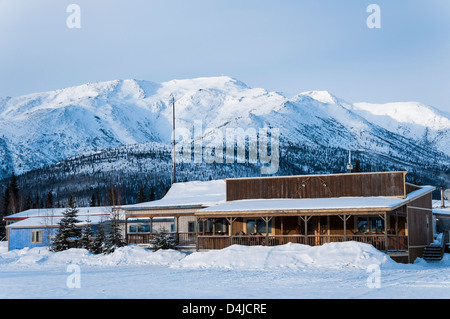 Arresto carrello cafe, Dalton Highway, Versante Nord Haul Road, Coldfoot, Alaska. Foto Stock