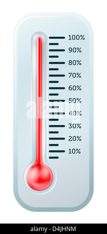 Una illustrazione di un termometro come quelli utilizzati per illustrare gli obiettivi o obiettivi, o semplicemente per raccontare la temperatura Foto Stock
